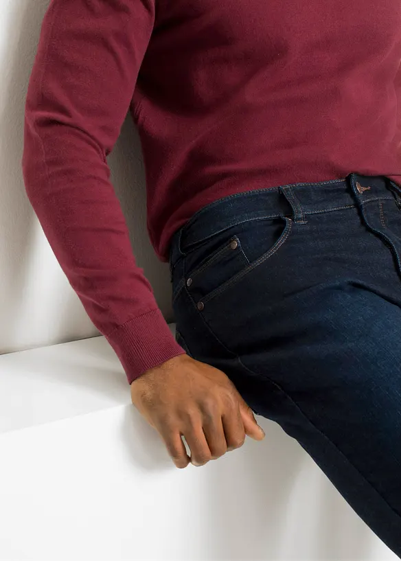 Jean droit multi-stretch avec taille élastiquée, Regular, bonprix