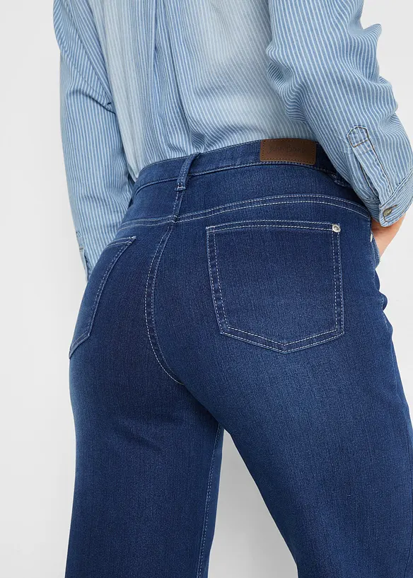 Jupe-culotte 7/8 en jean extensible ultra-doux, bonprix
