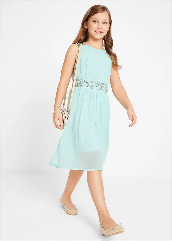 Robe en crêpe avec ceinture ornée de sequins, bonprix