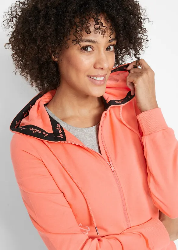 Kapuzen-Sweatjacke aus reiner Baumwolle, bonprix
