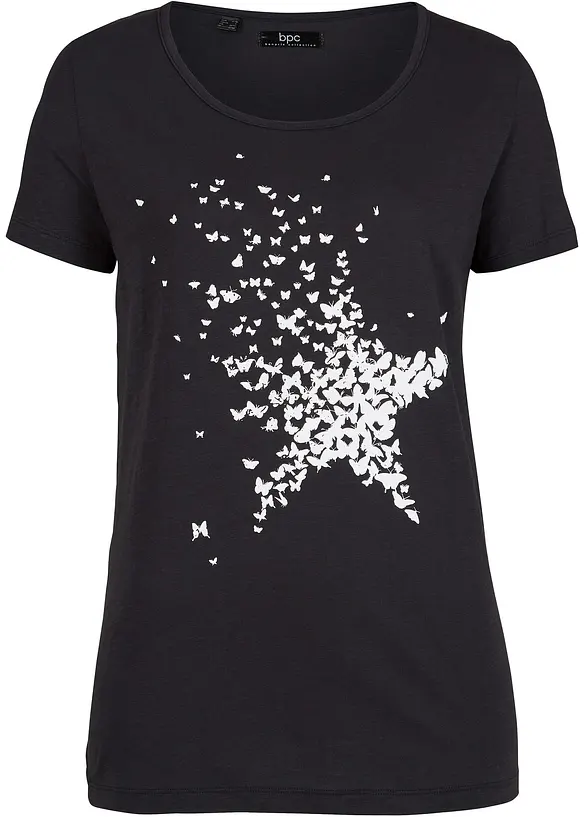 Flammgarn-Shirt aus Bio-Baumwolle, kurzarm, bonprix