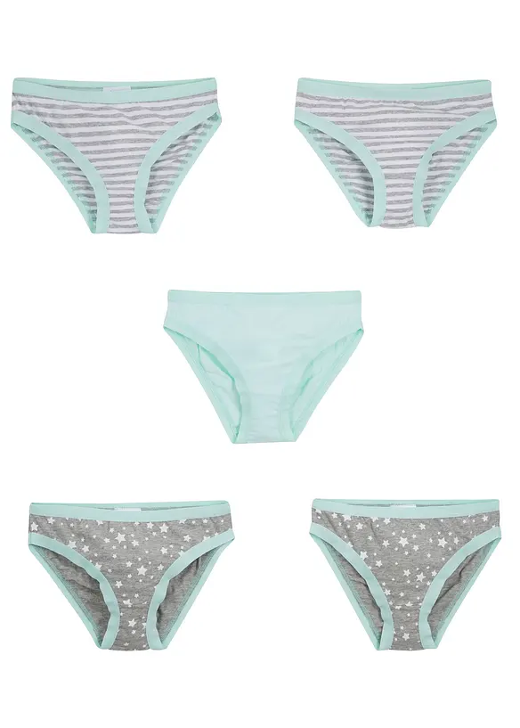 Lot de 5 slips avec coton doux, bonprix