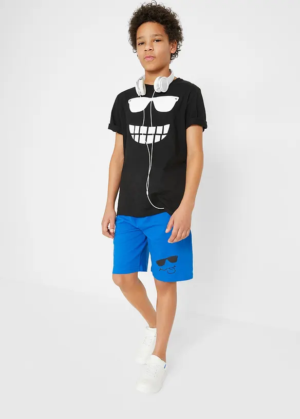 T-Shirt und Jersey-Bermuda (2-tlg.Set) aus reiner Bio-Baumwolle, bonprix