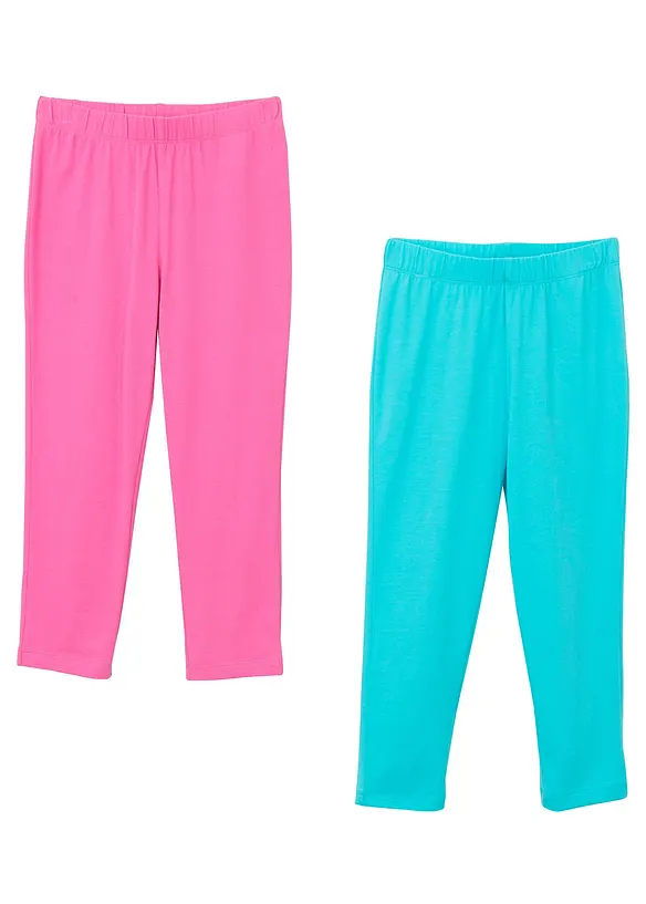 Lot de 2 leggings corsaire en coton extensible, bonprix