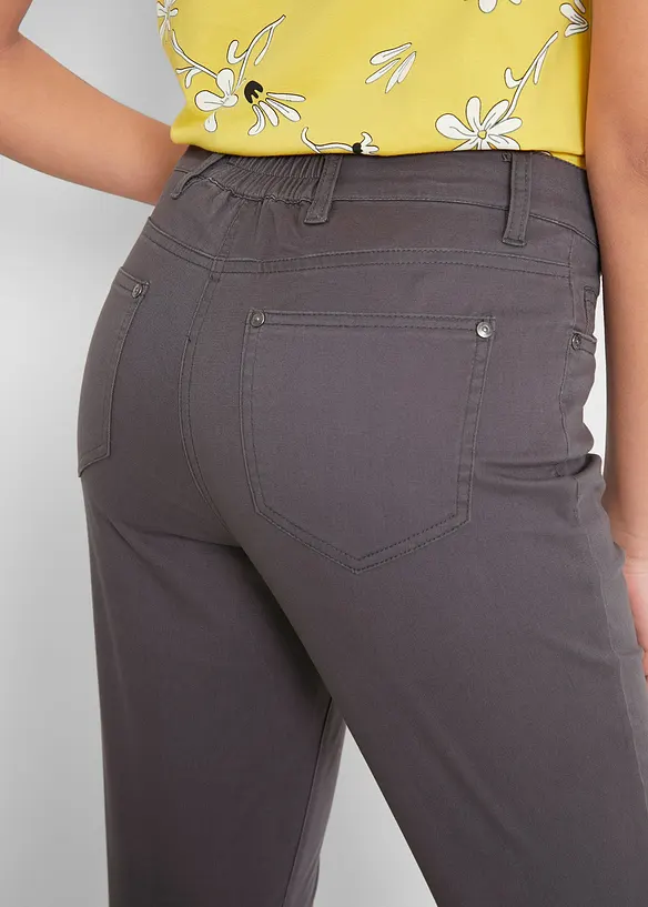 Baumwoll-Capri-Hose mit Bequembund und Knöpfen, bonprix