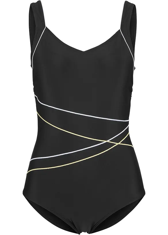 Maillot 1 pièce à passepoils contrastants, bonprix
