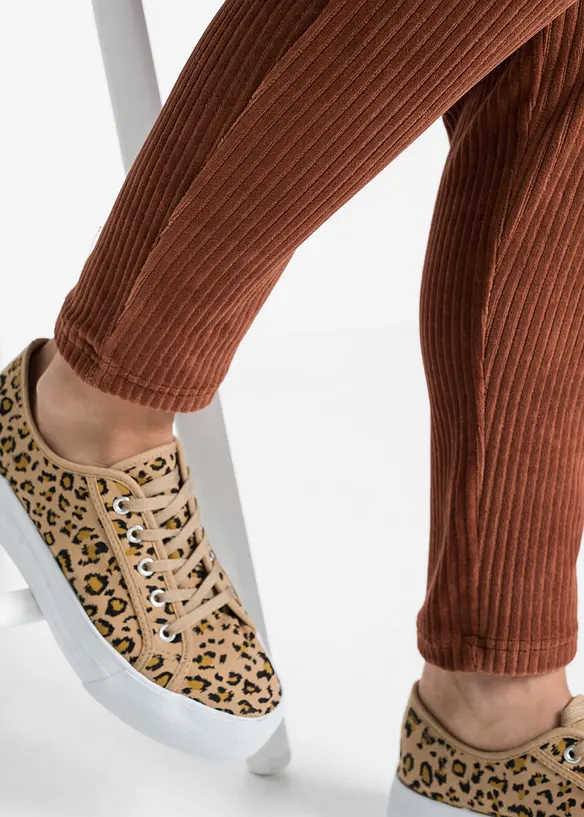Pantalon en velours côtelé à taille élastiquée, bonprix