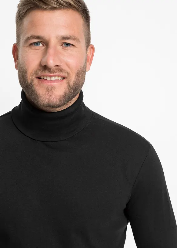 Rollkragen-Langarmshirt aus reiner Bio-Baumwolle, bonprix