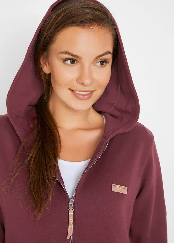 Kapuzen-Sweatjacke aus reiner Baumwolle, bonprix