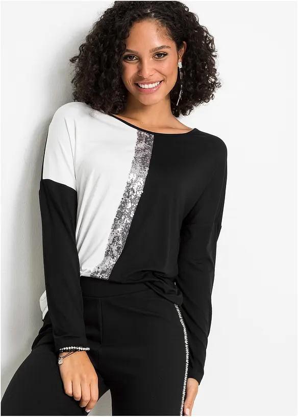 T-shirt à sequins, bonprix