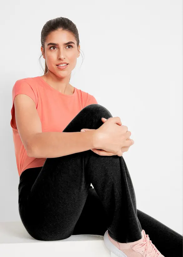 Lot de 2 pantalons de sport en coton, bootcut, bonprix