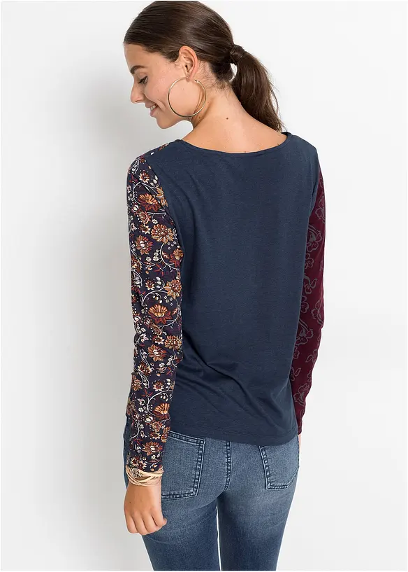 Langarmshirt mit Knöpfen, bonprix