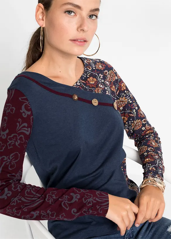Langarmshirt mit Knöpfen, bonprix