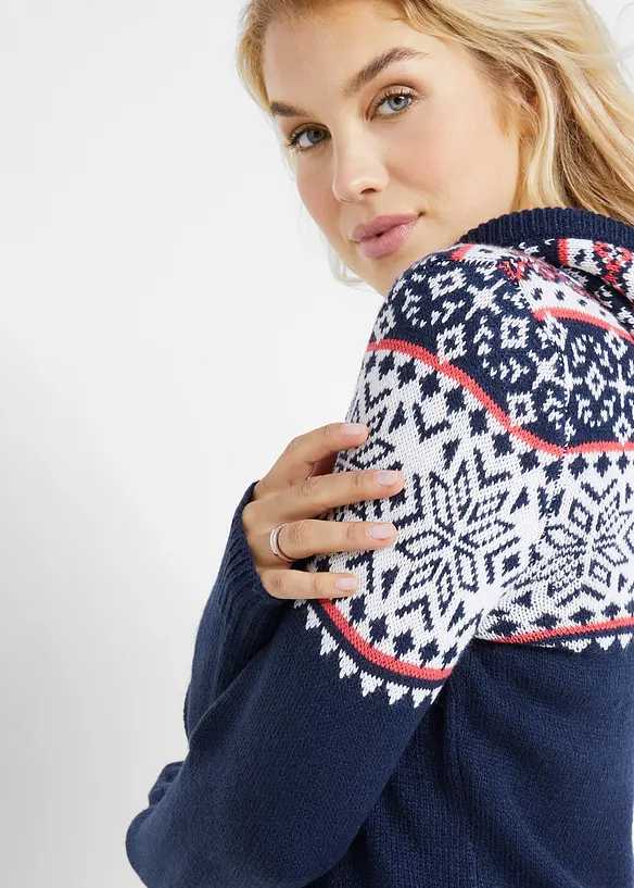 Norweger-Pullover mit Kapuze, bonprix