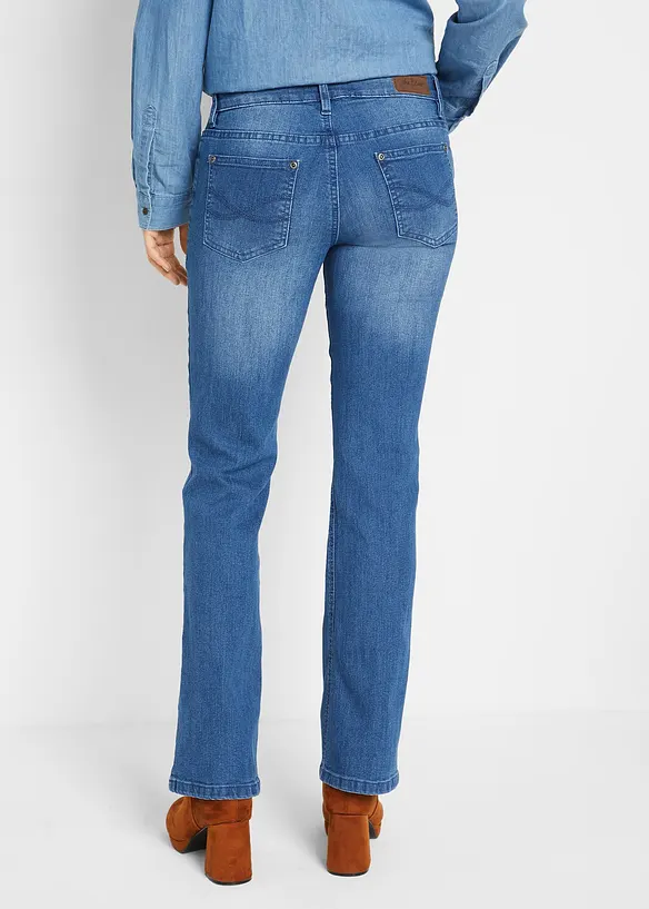 Jean bootcut taille mi-haute, extensible, bonprix