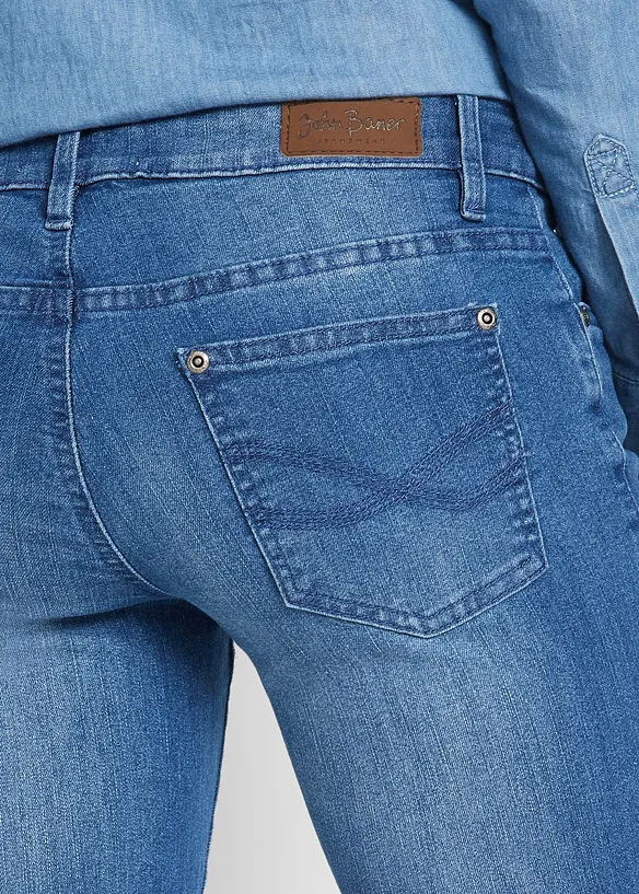 Jean bootcut taille mi-haute, extensible, bonprix