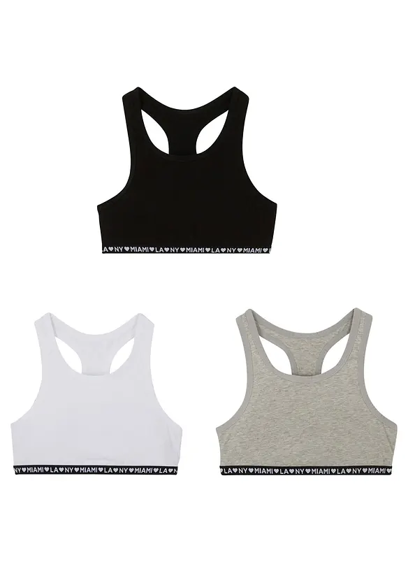 Lot de 3 brassières avec coton doux, bonprix
