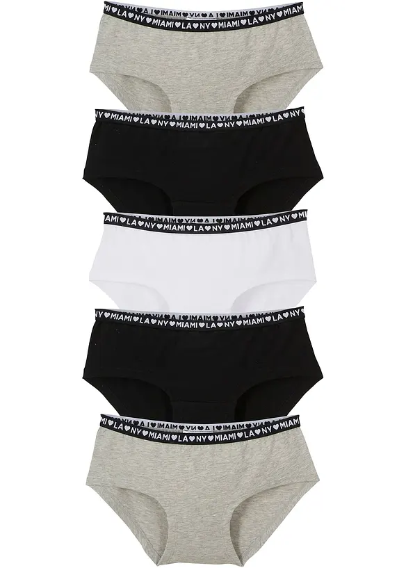Lot de 5 culottes avec coton doux, bonprix