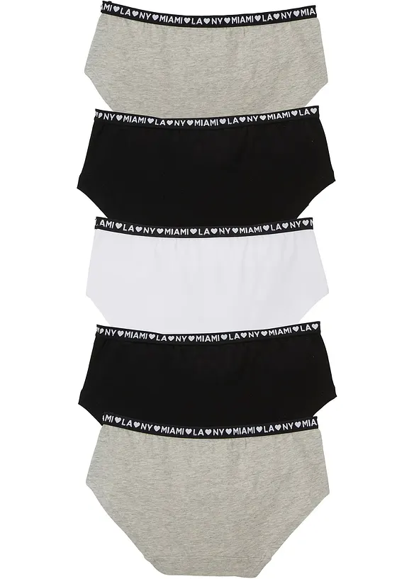 Lot de 5 culottes avec coton doux, bonprix