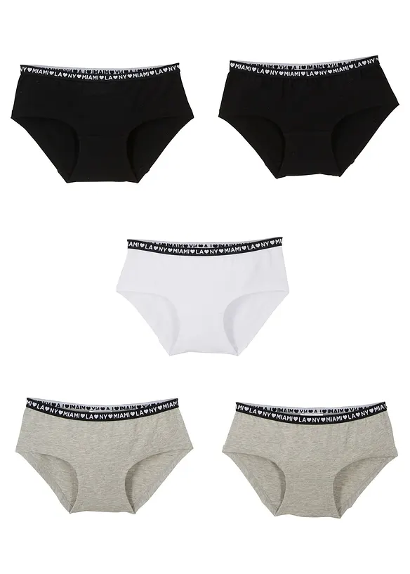 Lot de 5 culottes avec coton doux, bonprix