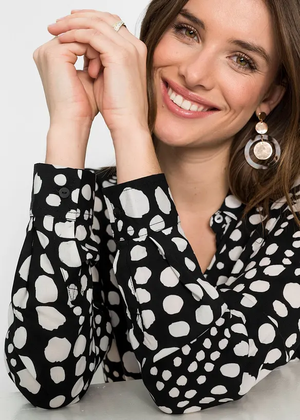 Chemisier long imprimé en viscose fluide, bonprix