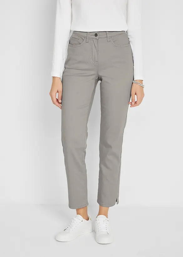Pantalon droit et extensible, taille mi-haute, bonprix