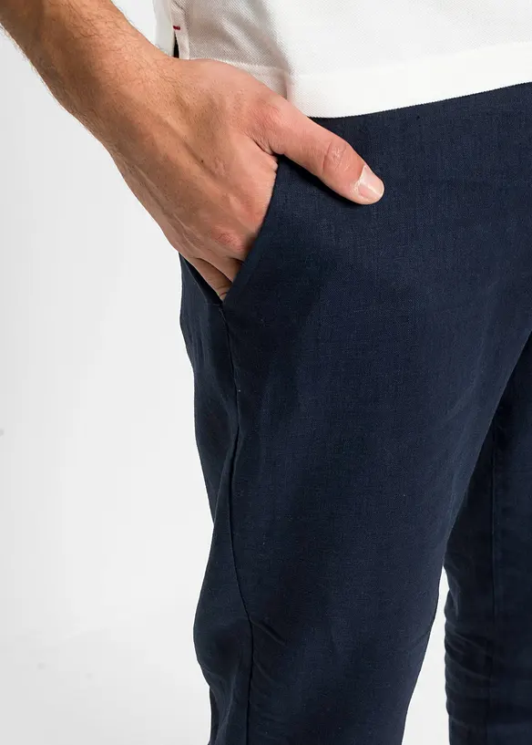 Pantalon chino Regular, 100% lin, droit, bonprix