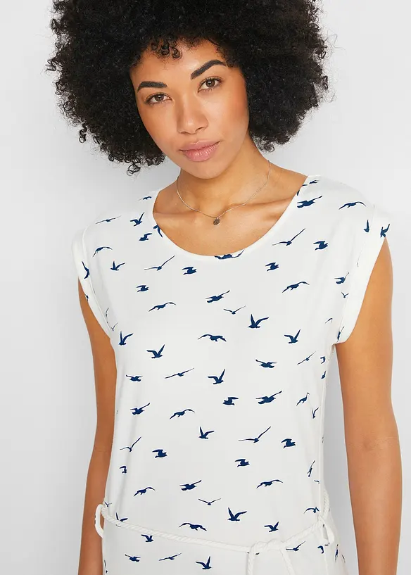 Robe en jersey imprimé à manches papillon, bonprix