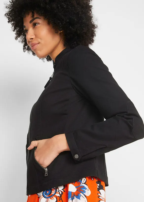 Veste en coton twill avec empiècements latéraux extensibles, bonprix