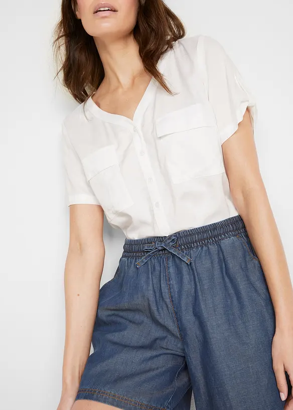 Short en denim léger avec du lin, bonprix