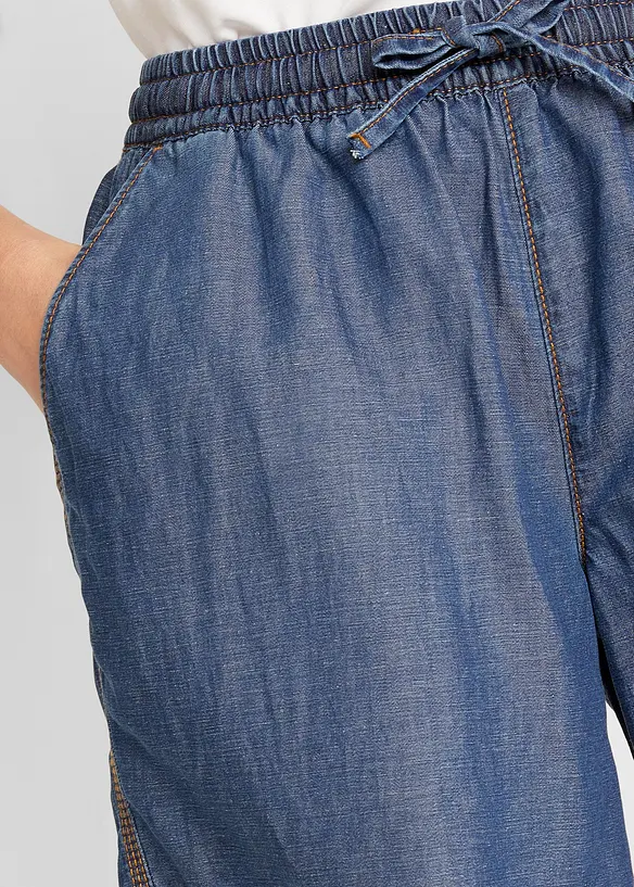 Short en denim léger avec du lin, bonprix
