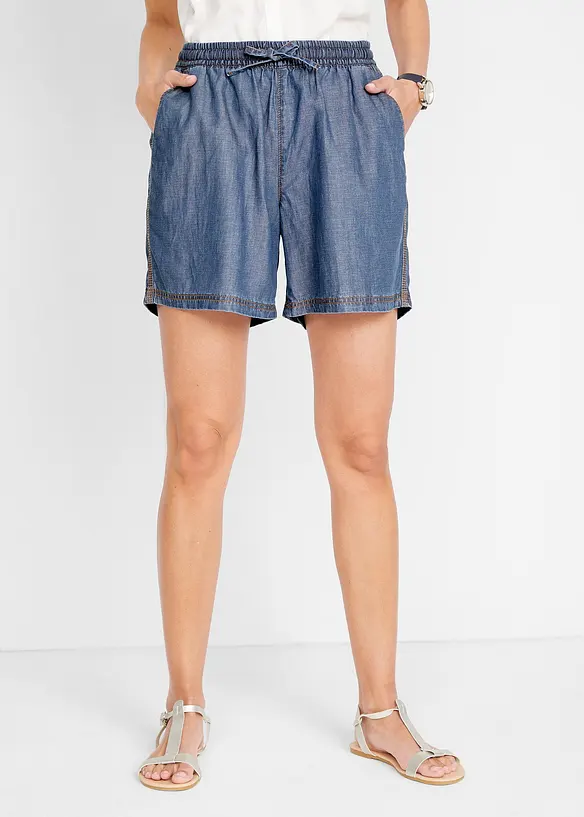 Short en denim léger avec du lin, bonprix