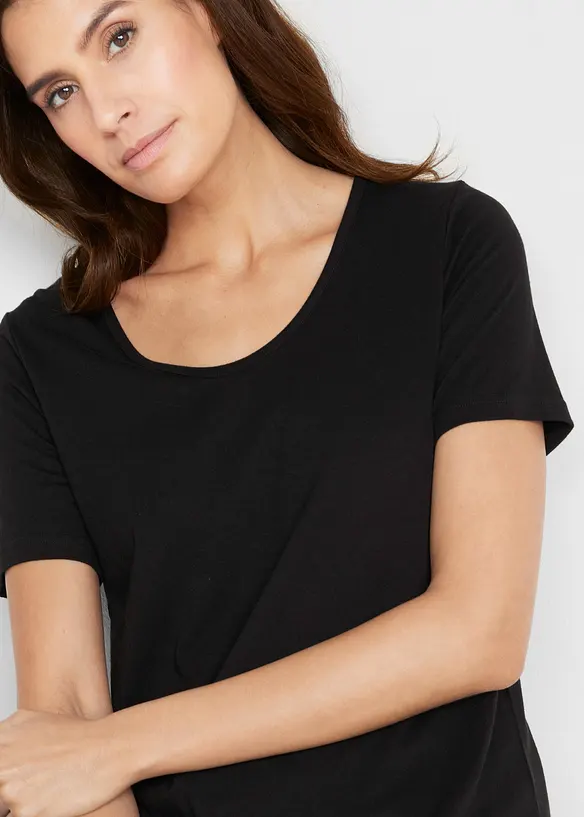 T-shirt long asymétrique en coton et viscose, bonprix