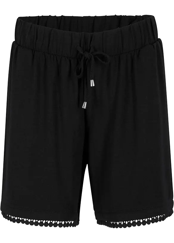 Jerseyshorts mit Bequembund und Spitze aus Viskose-Mix, bonprix