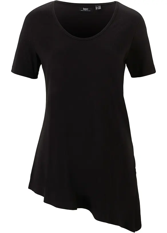 T-shirt long asymétrique en coton et viscose, bonprix