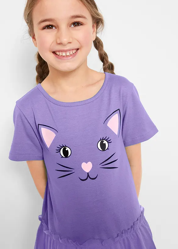 Robe fille et robe de poupée (ens. 2 pces) 100% coton, bonprix