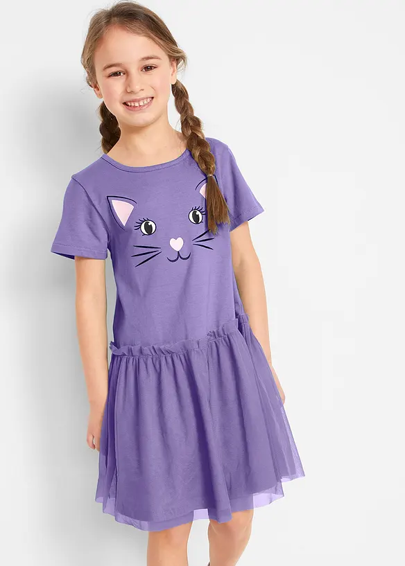 Robe fille et robe de poupée (ens. 2 pces) 100% coton, bonprix