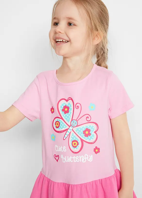 Robe en jersey et robe de poupée (ens. 2 pces) 100% coton, bonprix