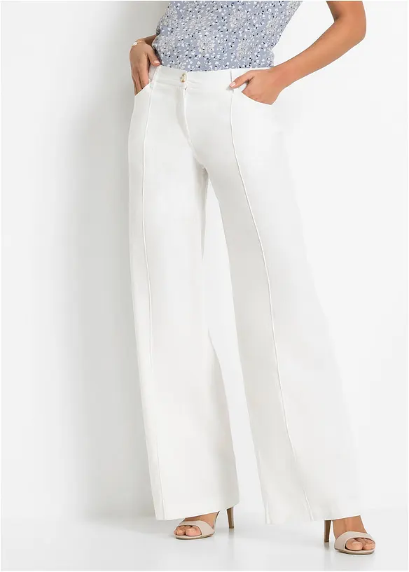 Palazzo-Hose aus luftigem Leinen-Mix, bonprix
