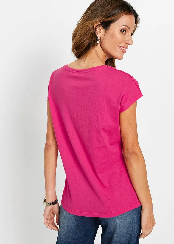 T-shirt avec inscription à sequins, bonprix