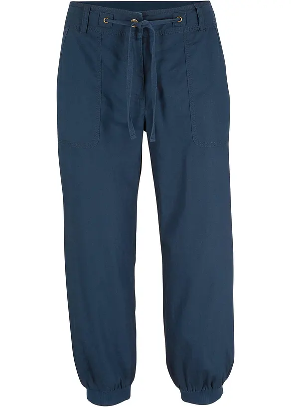 Pantalon 3/4 en lin et coton, bonprix