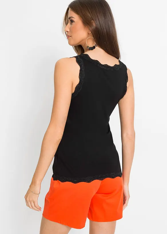 Top mit Spitze (2er-Pack), bonprix