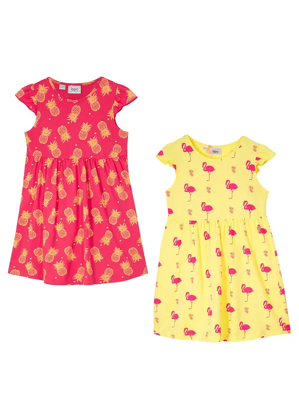 Lot de 2 robes en jersey 100% coton, bonprix