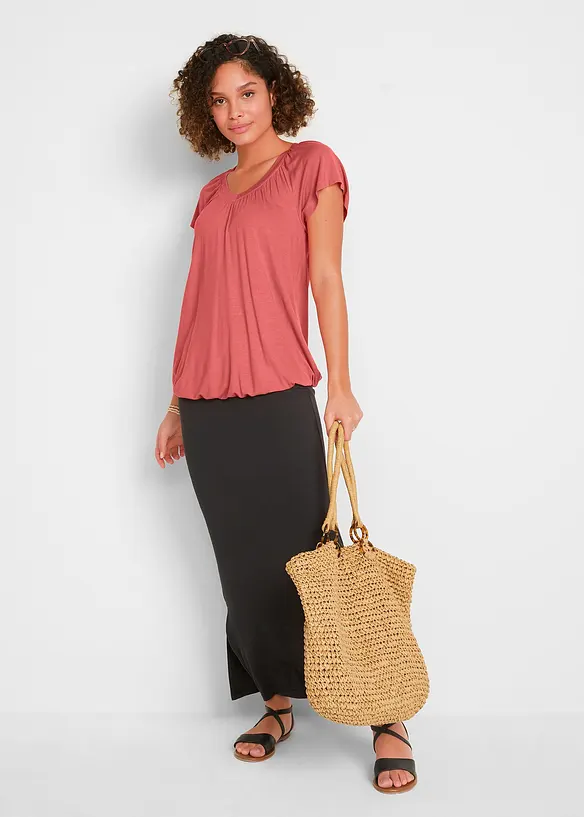 T-shirt en viscose mélangée, manches courtes, bonprix