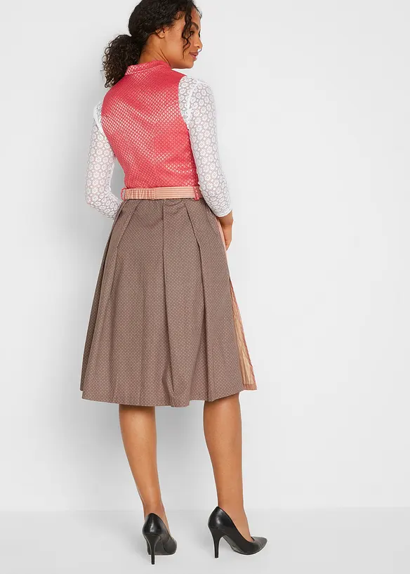 Dirndl mit Bequem-Effekt, knieumspielend (2-tlg. Set), bonprix