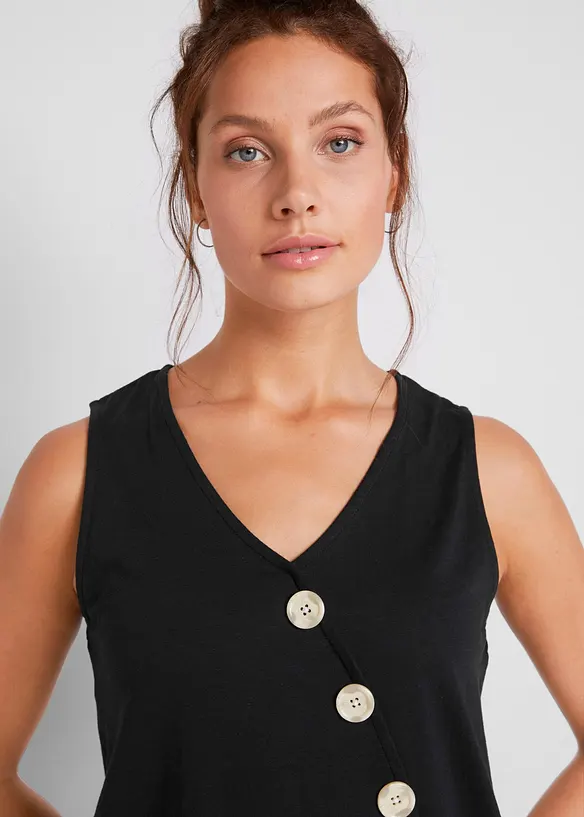 Baumwoll Top in Wickeloptik mit Gummibund, bonprix