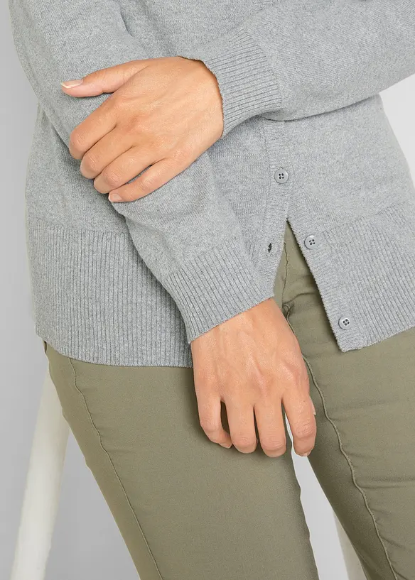 Basic Feinstrickjacke mit recycelter Baumwolle, bonprix