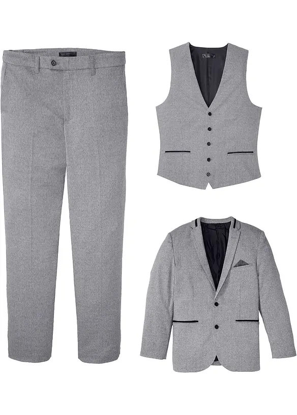 Costume 3 pièces, Regular Fit, bonprix