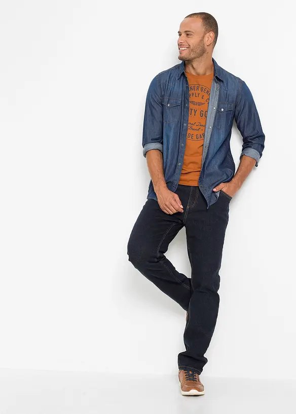 Jean extensible classique à doublure thermique en polaire, bonprix