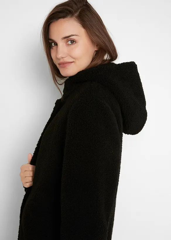 Teddymantel mit Kapuze und Taschen, bonprix